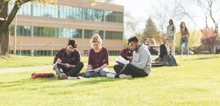 Students reading books